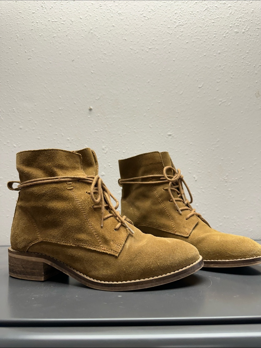 Women's Steve Madden Suede leather Lace-Up heeled Ankle Boots